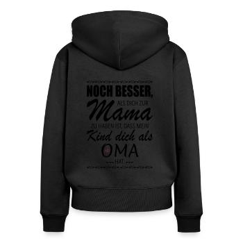 Muttertagsgeschenk Beste Mama Muttertag - Frauen Premium Bio Zip Hoodie - Schwarz - Hinten - Julia (174cm)