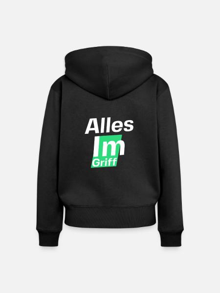 Alles im Griff mit Gott - Frauen Premium Bio Zip Hoodie - Schwarz