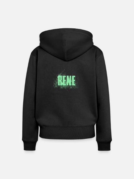 Rene - Frauen Premium Bio Zip Hoodie - Schwarz