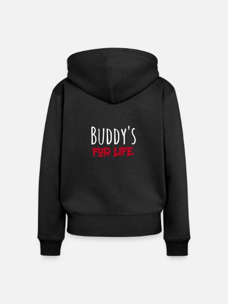 Buddy´s for Life - Frauen Premium Bio Zip Hoodie - Schwarz
