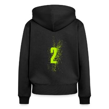 2 - Women's Premium Organic Zip Hoodie - black - Back - Julia (174cm)