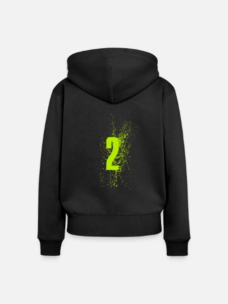 2 - Frauen Premium Bio Zip Hoodie - Schwarz