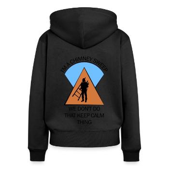 Schornsteinfeger Schlotfeger - Frauen Premium Bio Zip Hoodie - Schwarz - Hinten - Julia (174cm)