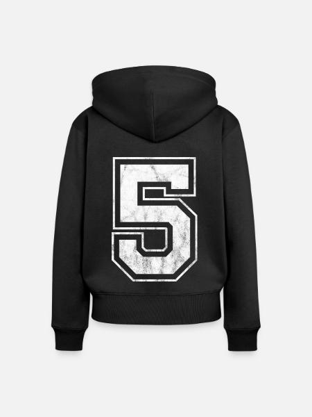Nummer 5 - Frauen Premium Bio Zip Hoodie - Schwarz