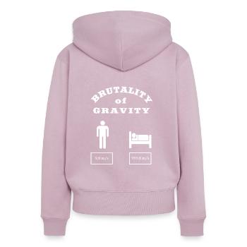 Brutality of Gravity Physics Newton - Women's Premium Organic Zip Hoodie - dusky pink - Back - Julia (174cm)