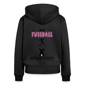 Fussball Spielerin Fussballerin Oster Geschenk - Frauen Premium Bio Zip Hoodie - Schwarz - Hinten - Julia (174cm)