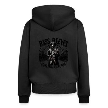 Bass Reeves Stellvertreter US Marshel - Frauen Premium Bio Zip Hoodie - Schwarz - Hinten - Julia (174cm)