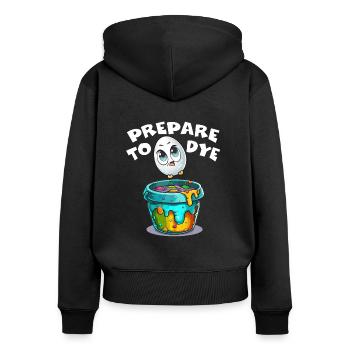 Ostern Bereiten Sie sich darauf vor, lustige Eiersuche zu färben - Frauen Premium Bio Zip Hoodie - Schwarz - Hinten - Julia (174cm)