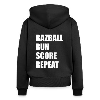 Bazball England Fans Cricket Englische Fans Bazball - Frauen Premium Bio Zip Hoodie - Schwarz - Hinten - Julia (174cm)