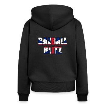 Bazball England Fans Cricket Englische Fans Bazball - Frauen Premium Bio Zip Hoodie - Schwarz - Hinten - Julia (174cm)