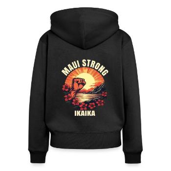 Maui Fort Ikaika Hawaii Fort - Sweat à capuche zippé Premium bio Femme - noir - Dos - Julia (174cm)