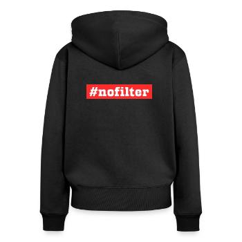 NoFilter - Women's Premium Organic Zip Hoodie - black - Back - Julia (174cm)