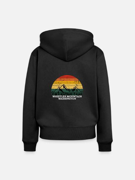 Whistler Mountain Washington - Frauen Premium Bio Zip Hoodie - Schwarz