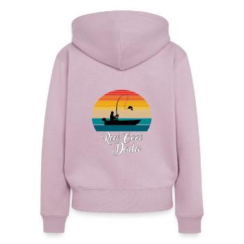 Reel Cool Dada Fishing Gifts - Women's Premium Organic Zip Hoodie - dusky pink - Back - Julia (174cm)