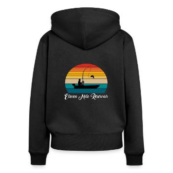 Eleven Mile Reservoir Fishing Spot - Women's Premium Organic Zip Hoodie - black - Back - Julia (174cm)