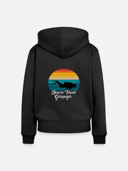Darwin Island Galapagos Diving - Frauen Premium Bio Zip Hoodie - Schwarz