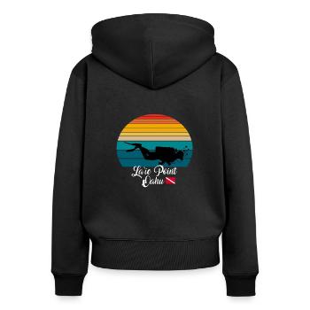 La’ie Point Oahu Plongée - Sweat à capuche zippé Premium bio Femme - noir - Dos - Julia (174cm)