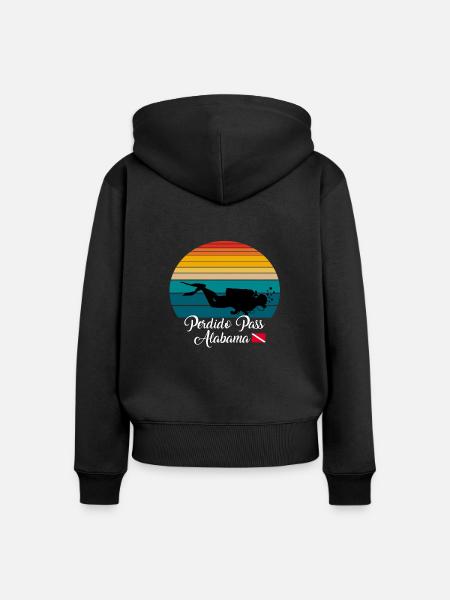 Perdido Pass Alabama Diving - Frauen Premium Bio Zip Hoodie - Schwarz