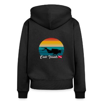 Cook Islands Scuba Diving Poison - Women's Premium Organic Zip Hoodie - black - Back - Julia (174cm)