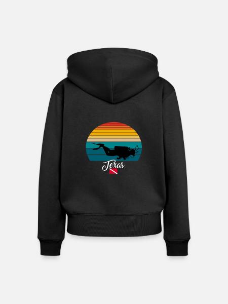 Texas Scuba Diving Gift - Frauen Premium Bio Zip Hoodie - Schwarz