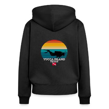 Yucca Island US Island Plongée - Sweat à capuche zippé Premium bio Femme - noir - Dos - Julia (174cm)