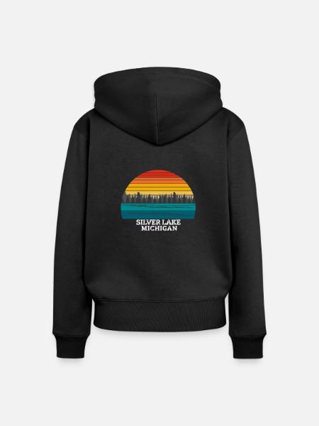 Silver Lake Michigan - Frauen Premium Bio Zip Hoodie - Schwarz