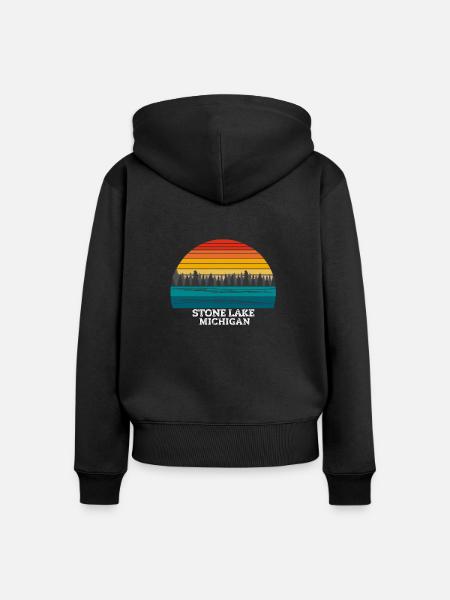 Stone Lake Michigan - Frauen Premium Bio Zip Hoodie - Schwarz