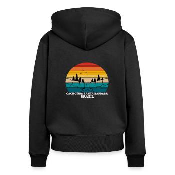 Cachoeira Santa Barbara Brésil - Sweat à capuche zippé Premium bio Femme - noir - Dos - Julia (174cm)