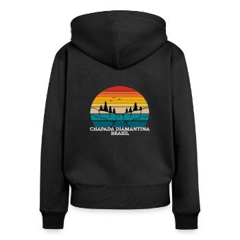 Chapada Diamantina Brasil - Frauen Premium Bio Zip Hoodie - Schwarz - Hinten - Julia (174cm)