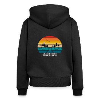 Jemez Falls New Mexico - Frauen Premium Bio Zip Hoodie - Schwarz - Hinten - Julia (174cm)