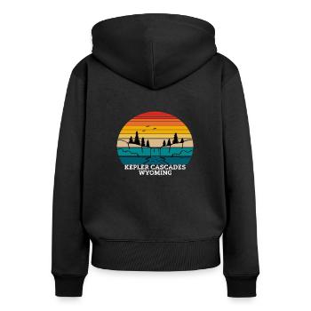 Kepler Cascades Wyoming - Sweat à capuche zippé Premium bio Femme - noir - Dos - Julia (174cm)