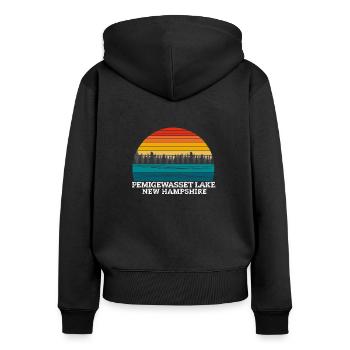 Pemigewasset Lake New Hampshire - Frauen Premium Bio Zip Hoodie - Schwarz - Hinten - Julia (174cm)