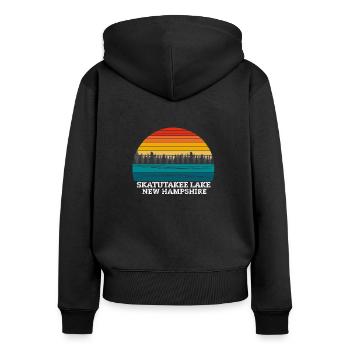 Skatutakee Lake New Hampshire - Frauen Premium Bio Zip Hoodie - Schwarz - Hinten - Julia (174cm)