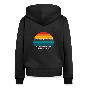 Stinking Lake New Mexico - Frauen Premium Bio Zip Hoodie - Schwarz - Hinten - Julia (174cm)