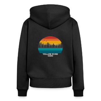 Yellow Pond Ohio - Women's Premium Organic Zip Hoodie - black - Back - Julia (174cm)