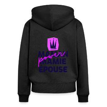 Maman mamie épouse power. Femme parfaite - Sweat à capuche zippé Premium bio Femme - noir - Dos - Julia (174cm)