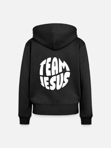 Team Jesus - Frauen Premium Bio Zip Hoodie - Schwarz