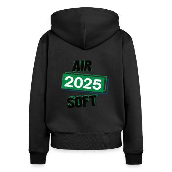 Airsoft Spieler Team Turnier Mannschaft in 2025 - Frauen Premium Bio Zip Hoodie - Schwarz - Hinten - Julia (174cm)