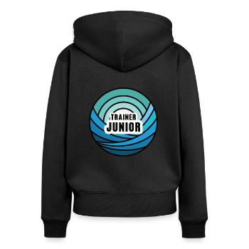 Trainer Junior Nachfolger Sohn Kind Junge - Frauen Premium Bio Zip Hoodie - Schwarz - Hinten - Julia (174cm)