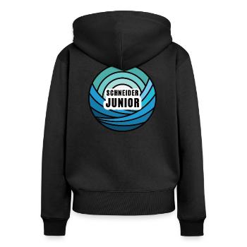 Junior Schneider Nachwuchs Nachfolger Schneiderei - Frauen Premium Bio Zip Hoodie - Schwarz - Hinten - Julia (174cm)