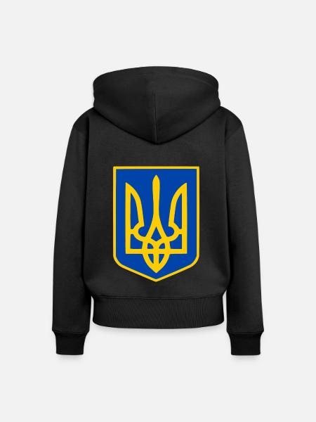 Ukraine - Frauen Premium Bio Zip Hoodie - Schwarz