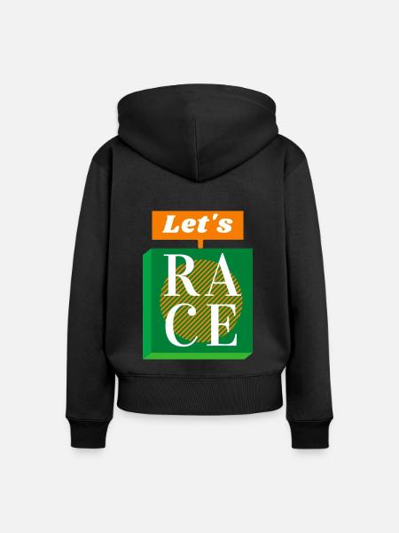 Das Rennen - Frauen Premium Bio Zip Hoodie - Schwarz