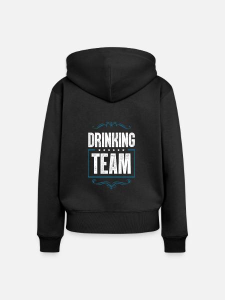 Drinking Crew - Frauen Premium Bio Zip Hoodie - Schwarz