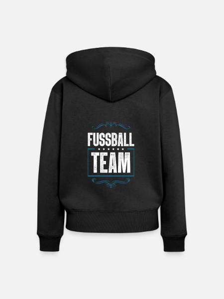 Fussball Team - Frauen Premium Bio Zip Hoodie - Schwarz