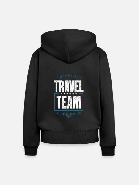 Travel Team - Frauen Premium Bio Zip Hoodie - Schwarz
