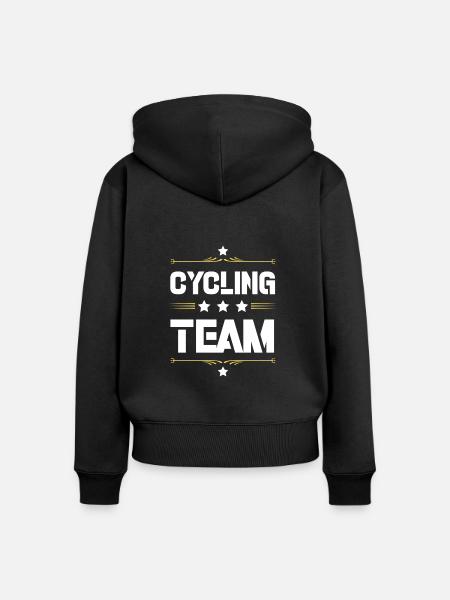 Cycling Team - Frauen Premium Bio Zip Hoodie - Schwarz