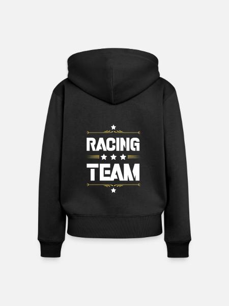 Racing Team - Frauen Premium Bio Zip Hoodie - Schwarz