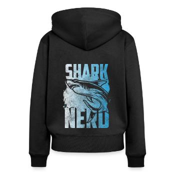 Shark Sea Angler Water - Women's Premium Organic Zip Hoodie - black - Back - Julia (174cm)