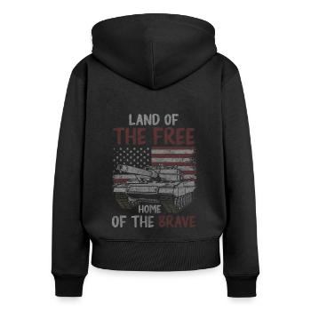 Krieg Waffe Schlacht - Frauen Premium Bio Zip Hoodie - Schwarz - Hinten - Julia (174cm)