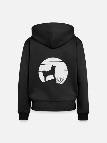 Akita - Frauen Premium Bio Zip Hoodie - Schwarz